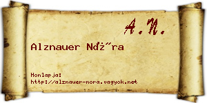Alznauer Nóra névjegykártya
